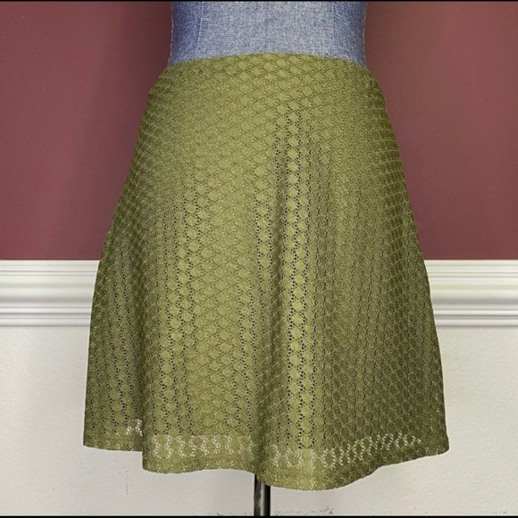 No Boundaries green overlay a-line skirt sz S juniors small - Picture 4 of 4
